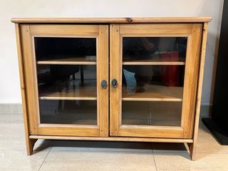 Mueble TV/Hi-Fi pino puertas cristal