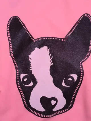 Sudadera rosa con perro