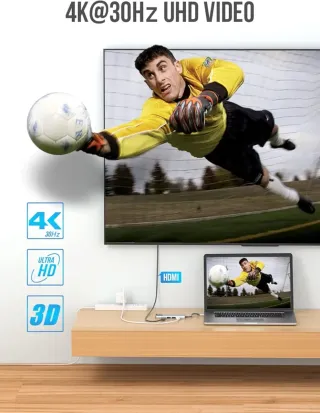 Lemorele Hub USB C con Ethernet, Adaptador USB C 5