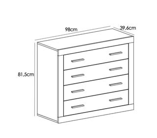 Cómoda Lara Blanca y Gris