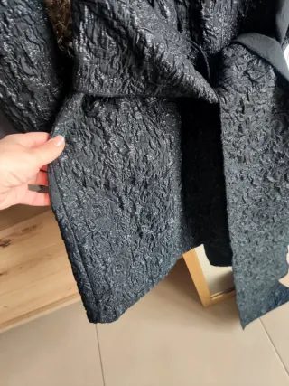 Vestido fiesta noche Zara negro brillos lazo