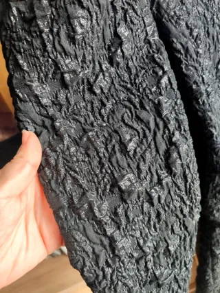 Vestido fiesta noche Zara negro brillos lazo