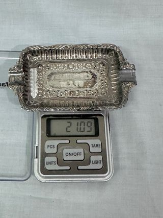 Antigua Mini bandeja de plata sellada