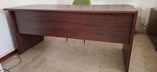 Scrivania Direzionale Palissandro e Pelle Nera