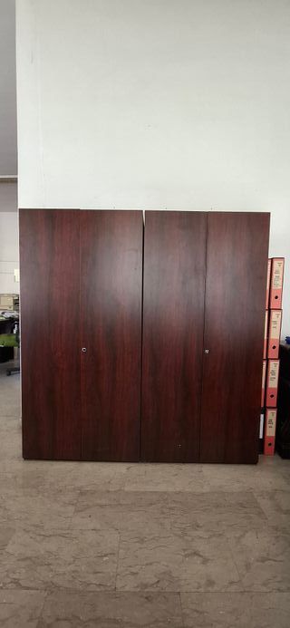 Scrivania Direzionale Palissandro e Pelle Nera