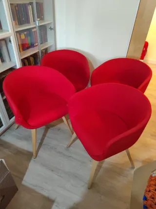 Conjunto 4 Sillas Rojas