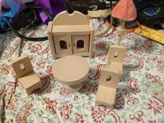 Set Arredamento Bambole Legno