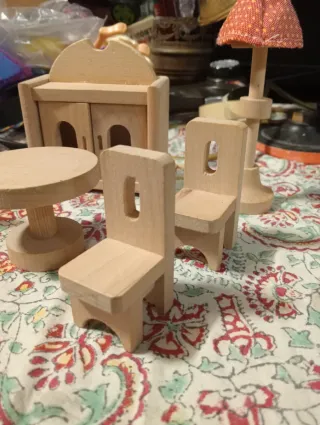 Set Arredamento Bambole Legno