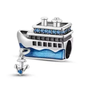 Charm Crucero Pandora Azul y Plata