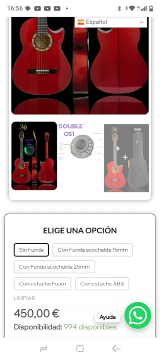 Guitarra flamenca roja