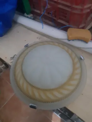 Lámpara de techo cristal y oro