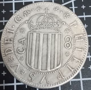 1707 ESPAÑA MONEDA ANTIGUA 8 REALES