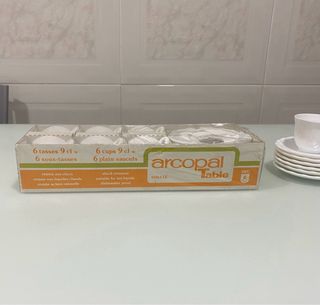 Juego 6 tazas y 6 platillos Arcopal