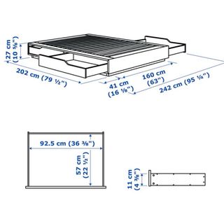 Cama Ikea MANDAL 160x200 con cajones