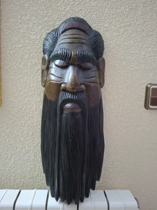 Máscara Indonesia Madera Tallada Artesanal