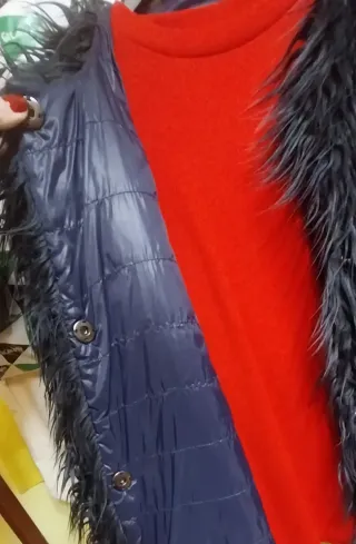 Chaquetón de pelo azul marino