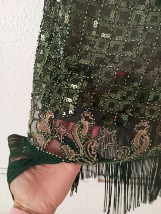 Vestido lentejuelas verde talla S