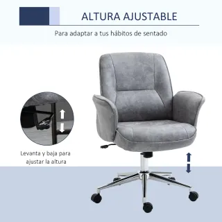 Silla de Oficina Ergonómica Giratoria Gris