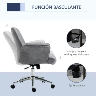Silla de Oficina Ergonómica Giratoria Gris