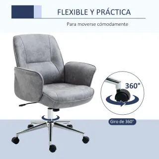 Silla de Oficina Ergonómica Giratoria Gris