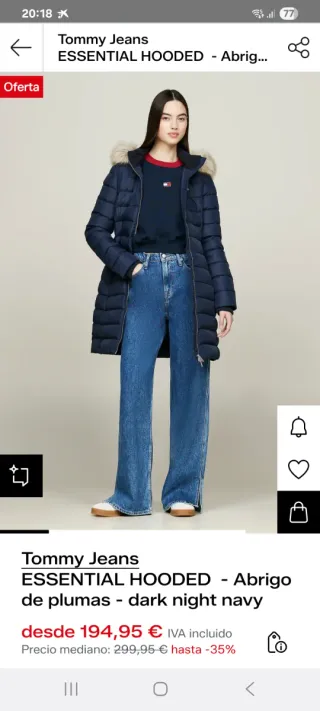 Plumas Tommy Hilfiger Azul Marino