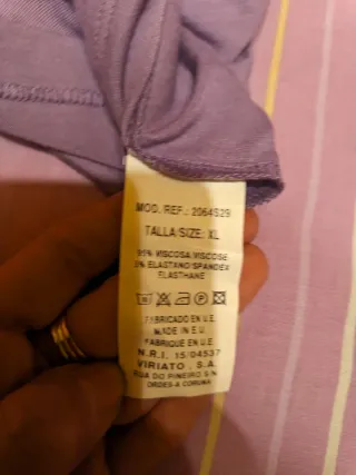 Camiseta Lila. Marca Viriato. Talla XL
