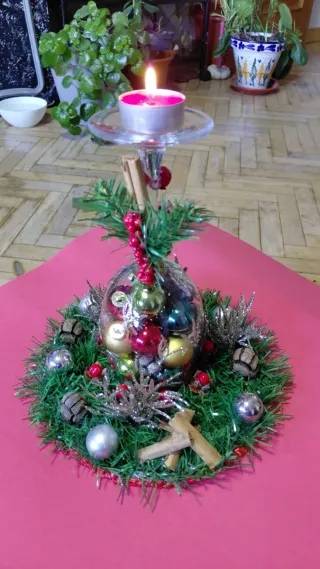 Decoración Navideña Centro de Mesa