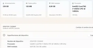 Portátil Asus ZenBook 14 Blu