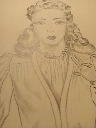 Ilustración antigua mujer años 40/50