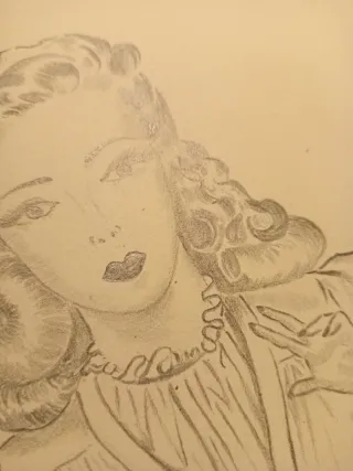 Ilustración antigua mujer años 40/50