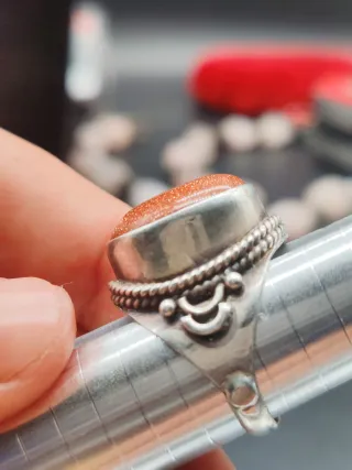 Anello Argento 925 Pietra del Sole Etnico