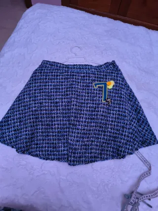 Falda T.13/14 Tweed Azul