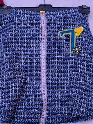 Falda T.13/14 Tweed Azul