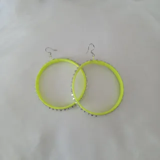 Orecchini ballo latino Cerchio Fluo Argento 925