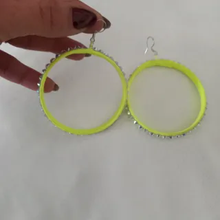 Orecchini ballo latino Cerchio Fluo Argento 925