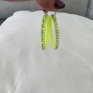 Orecchini ballo latino Cerchio Fluo Argento 925