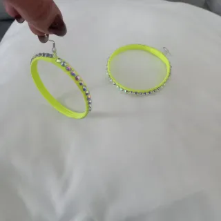 Orecchini ballo latino Cerchio Fluo Argento 925