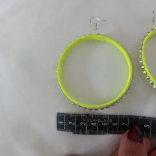 Orecchini ballo latino Cerchio Fluo Argento 925