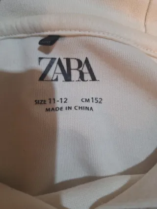 Sudadera Zara corta beige M 11-12 años