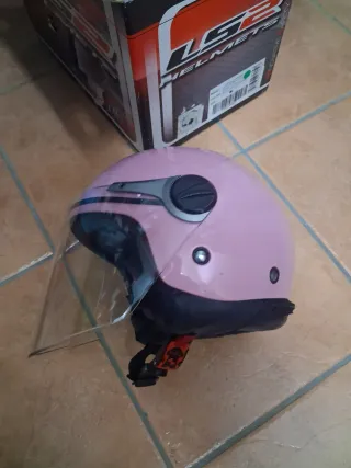 Casco Moto Rosa Junior