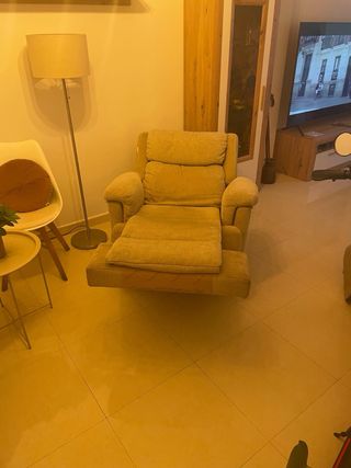 Sillon cama extensible 1 plaza beige