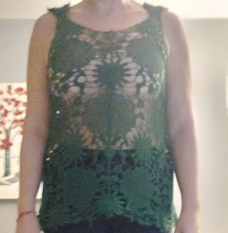 Top crochet verde calado FACEMOD