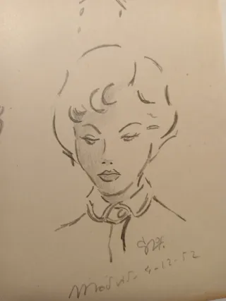 Ilustración antigua original años 50