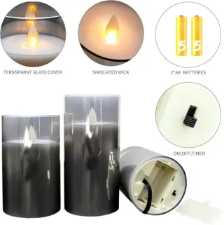 Juego De 3 Velas LED con Mando-(Sin Estrenar)-