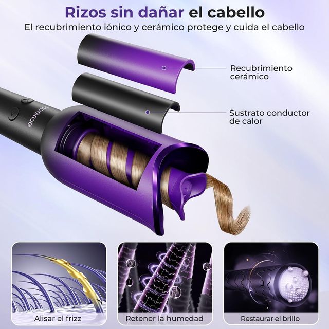 Rizador Pelo Moerae Automático Iones Negativos