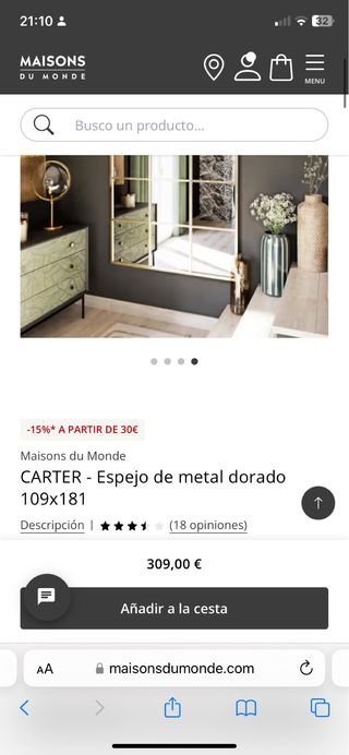 Espejo Grande Maison Du Monde