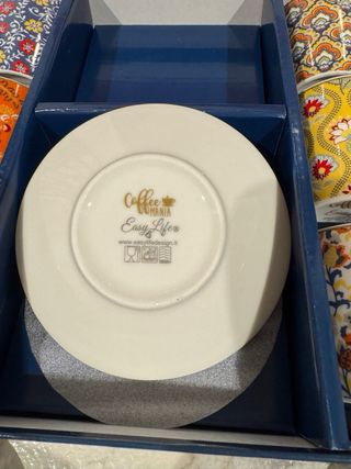 Juego 6 tazas café y platos porcelana italiana