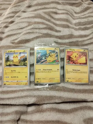 Lote 3 cartas Pokémon Pikachu