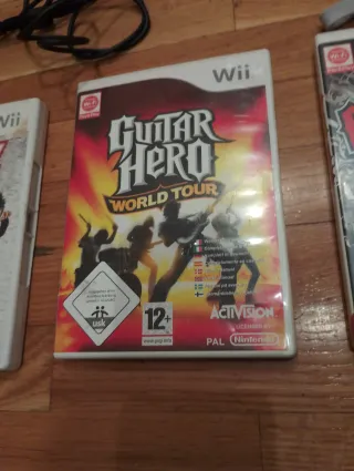 Pack Consola Wii Guitar Hero +2 Guitarras+3 Juegos