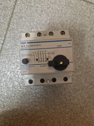 Interruptor Diferencial Hager 63A 4 Polos